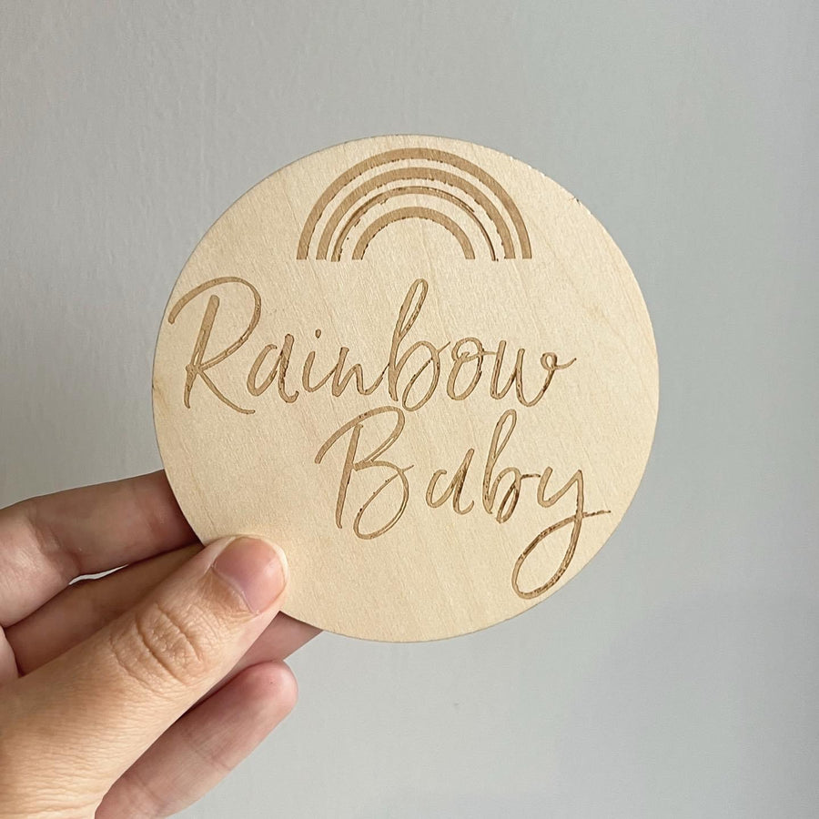 Rainbow Baby Wooden Milestone Plaque